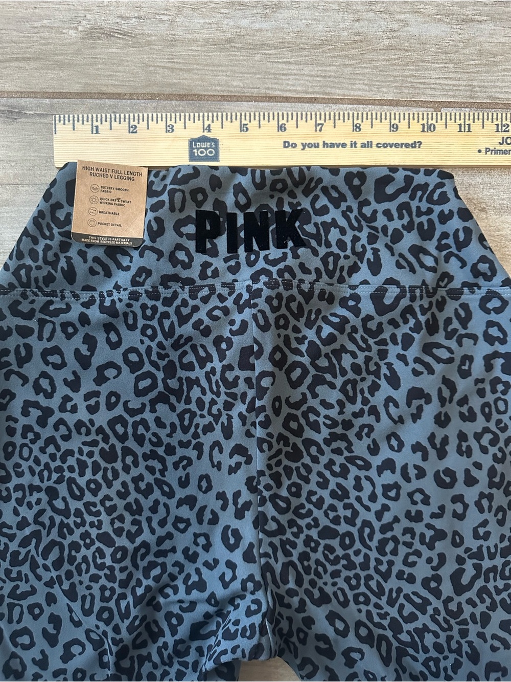 VS Pink Gray and Black Leopard Print Leggings - Picture 3 of 7
